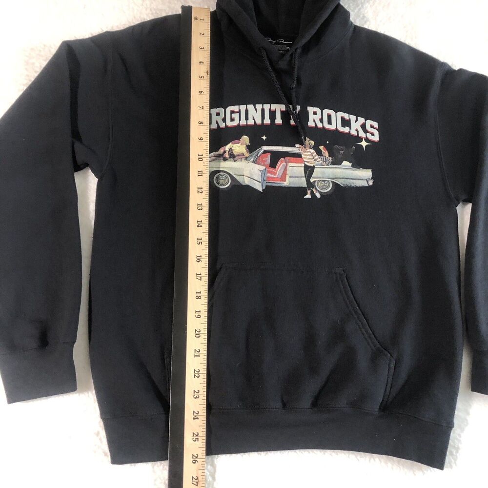 Danny Duncan Virginity Rocks Hoodie Sweatshirt Mens M Black Classic Car 50s 60s - Picture 6 of 9